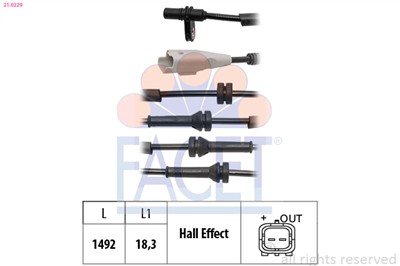 FACET 21.0229 Číslo výrobce: KW 460 229. EAN: 8012510033005.