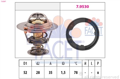 FACET 7.8267 Číslo výrobce: KW 580 267. EAN: 8012510083239.