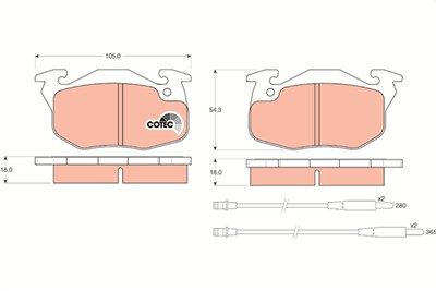 TRW GDB1033 Číslo výrobce: 20905. EAN: 3322936410331.