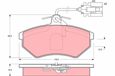 TRW GDB1057 Číslo výrobce: 20168. EAN: 3322936410577.