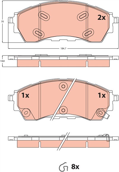 TRW GDB2550 Číslo výrobce: 22688. EAN: 3322938570712.