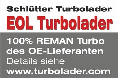 SCHLÜTTER TURBOLADER 172-12450EOL Číslo výrobce: 7616180001. EAN: 4044578702320.