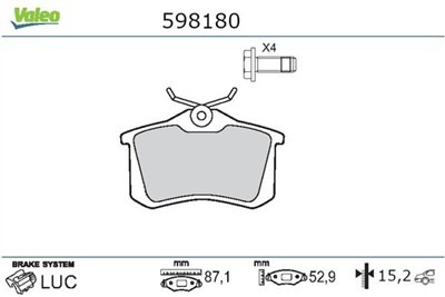 VALEO 598180 Číslo výrobce: 20960. EAN: 3276425981805.