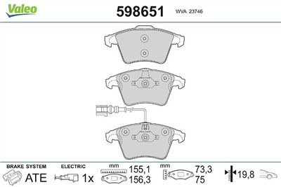 VALEO 598651 Číslo výrobce: 23746. EAN: 3276425986510.