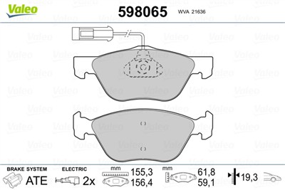 VALEO 598065 Číslo výrobce: 21636. EAN: 3276425980655.