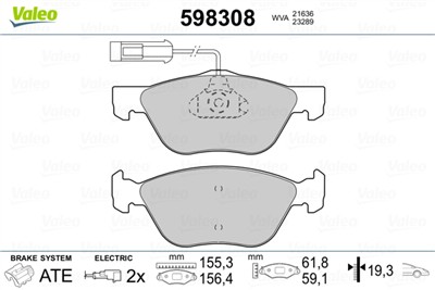 VALEO 598308 Číslo výrobce: 21636. EAN: 3276425983083.