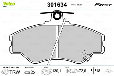 VALEO 301634 EAN: 3276423016349.