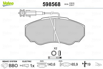 VALEO 598568 Číslo výrobce: 23918. EAN: 3276425985681.