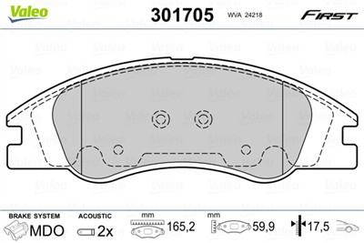 VALEO 301705 EAN: 3276423017056.