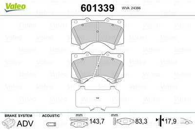 VALEO 601339 EAN: 3276426013390.
