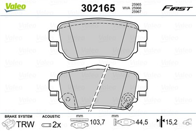 VALEO 302165 EAN: 3276423021657.