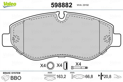 VALEO 598882 Číslo výrobce: 29192. EAN: 3276425988828.