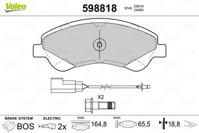 VALEO 598818 Číslo výrobce: 29818. EAN: 3276425988187.