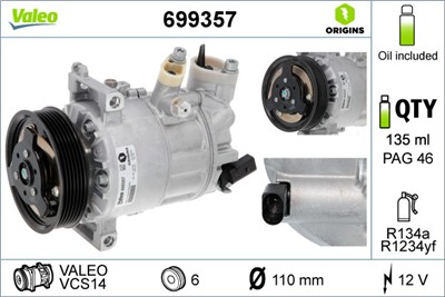 VALEO 699357 Číslo výrobce: DCS17E. EAN: 3276426993579.