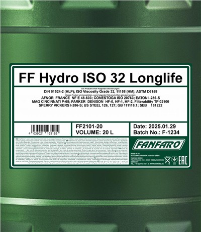 SCT - MANNOL FF2101-20 Číslo výrobce: NF E 48-603.