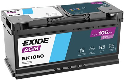EXIDE EK1050 Číslo výrobce: AMG105SS. EAN: 3661024036504.