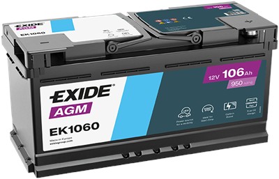 EXIDE EK1060 Číslo výrobce: AMG105SS. EAN: 3661024037938.