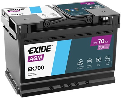 EXIDE EK700 Číslo výrobce: AGM70SS. EAN: 3661024034050.