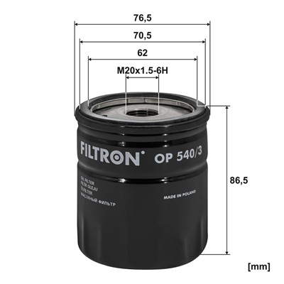 FILTRON OP 540/3 EAN: 5904608045409.