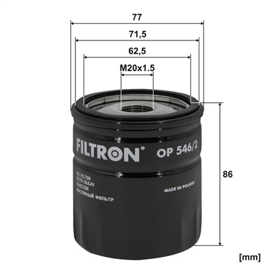 FILTRON OP 546/2 EAN: 5904608035462.