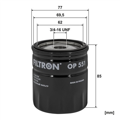 FILTRON OP 551 EAN: 5904608005519.