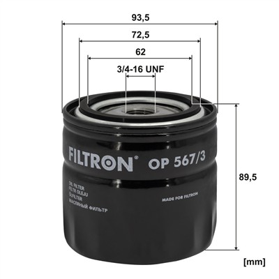 FILTRON OP 567/3 EAN: 5904608045676.