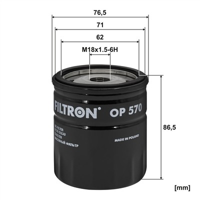 FILTRON OP 570 EAN: 5904608005700.