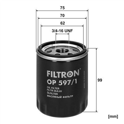 FILTRON OP 597/1 EAN: 5904608025975.