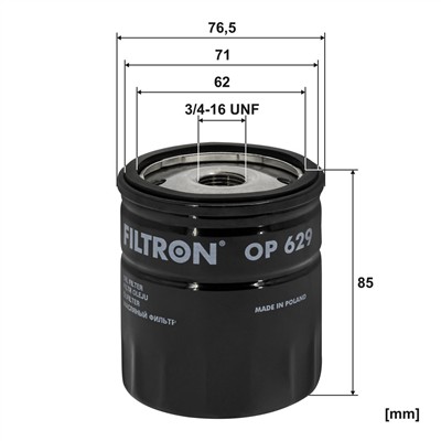 FILTRON OP 629 EAN: 5904608006295.
