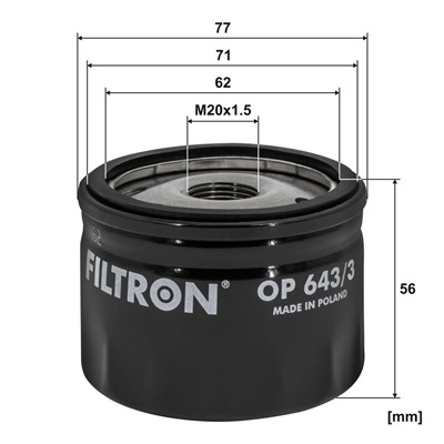 FILTRON OP 643/3 EAN: 5904608026439.