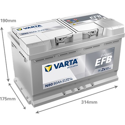 VARTA 580500080K262 Číslo výrobce: 580500080. EAN: 4016987167335.