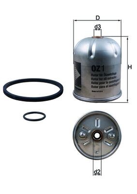 MAHLE ORIGINAL OZ 1D Číslo výrobce: 72567007. EAN: 4009026050330.