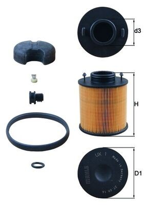 MAHLE ORIGINAL UX 1D Číslo výrobce: 70530568. EAN: 4009026833889.