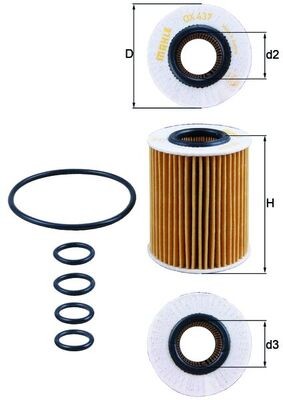 MAHLE ORIGINAL OX 437D Číslo výrobce: 70379541. EAN: 4009026718162.