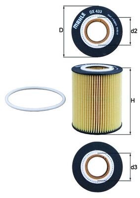 MAHLE ORIGINAL OX 433D Číslo výrobce: 70382551. EAN: 4009026718889.