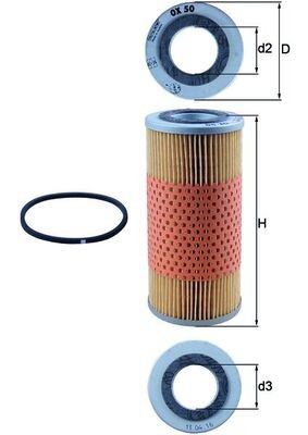 MAHLE ORIGINAL OX 50D Číslo výrobce: 72553292. EAN: 4009026001196.