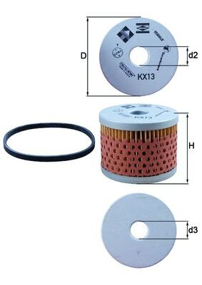 MAHLE ORIGINAL KX 13D Číslo výrobce: 77711427. EAN: 4009026040232.