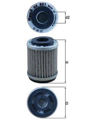 MAHLE ORIGINAL OX 801 Číslo výrobce: 72419573. EAN: 4009026963791.