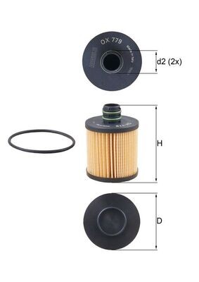 MAHLE ORIGINAL OX 779D Číslo výrobce: 72572497. EAN: 4009026766613.