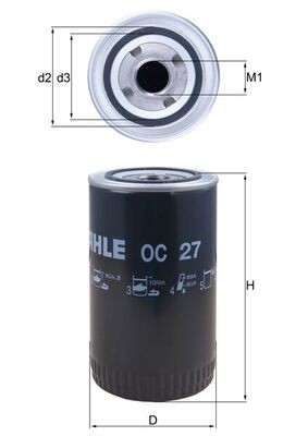 MAHLE ORIGINAL OC 27 Číslo výrobce: 72013258. EAN: 4009026010914.