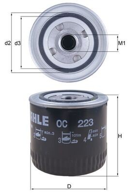 MAHLE ORIGINAL OC 223 Číslo výrobce: 72558107. EAN: 4009026024737.
