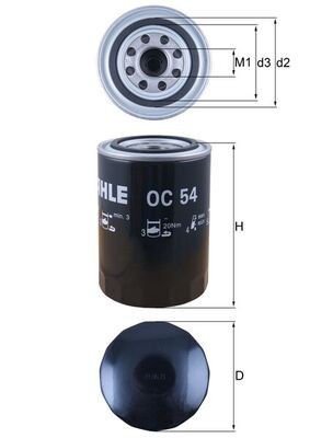 MAHLE ORIGINAL OC 54 Číslo výrobce: 77642499. EAN: 4009026029091.