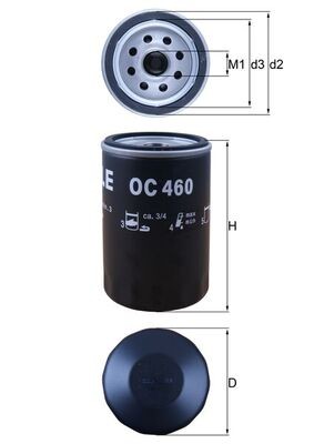 MAHLE ORIGINAL OC 460 Číslo výrobce: 76670962. EAN: 4009026409787.