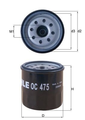 MAHLE ORIGINAL OC 475 Číslo výrobce: 76817415. EAN: 4009026502266.