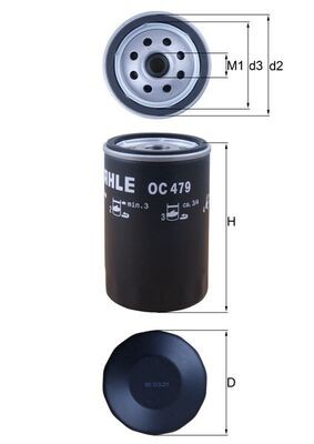 MAHLE ORIGINAL OC 479 Číslo výrobce: 76824213. EAN: 4009026502709.