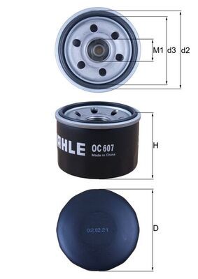 MAHLE ORIGINAL OC 607 Číslo výrobce: 70389289. EAN: 4009026725436.