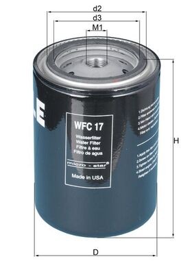 MAHLE ORIGINAL WFC 17 Číslo výrobce: 70381690. EAN: 4009026718537.