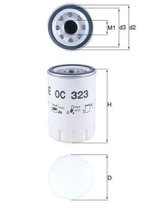 MAHLE ORIGINAL OC 323 Číslo výrobce: 78504375. EAN: 4009026201596.
