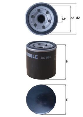 MAHLE ORIGINAL OC 996 Číslo výrobce: 70565680. EAN: 4009026884911.