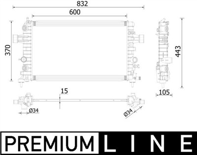 MAHLE ORIGINAL CR 2224 000P Číslo výrobce: 8MK 376 795-271. EAN: 4057635128704.